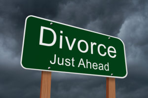 divorce just ahead sign