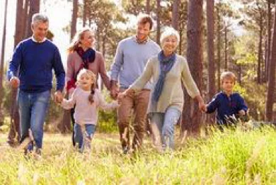 extended family walking
